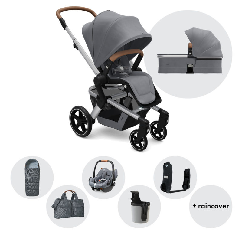 Bring new life to the city with the sophisticated Joolz Hub+ with Carrycot and Car Seat and Accessories