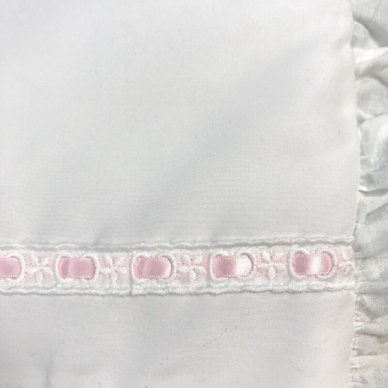 Baby Birds Bedding - White with Pink Ribbon Detail