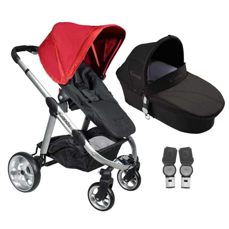 iCandy Apple Pram in Red Plus iCandy Apple Carrycot