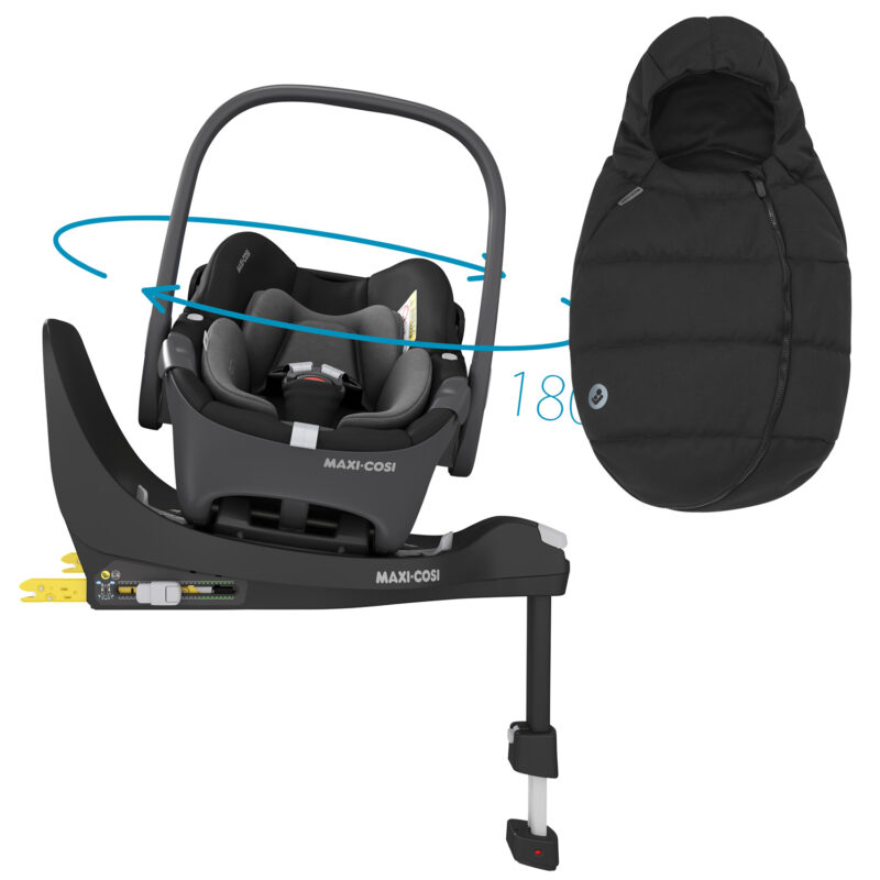 Maxi-Cosi Pebble 360 iSize Car Seat with Footmuff & 360 Base