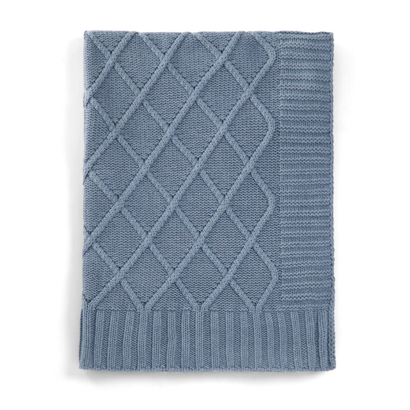 Mamas & Papas Knitted Blanket - Denim Blue