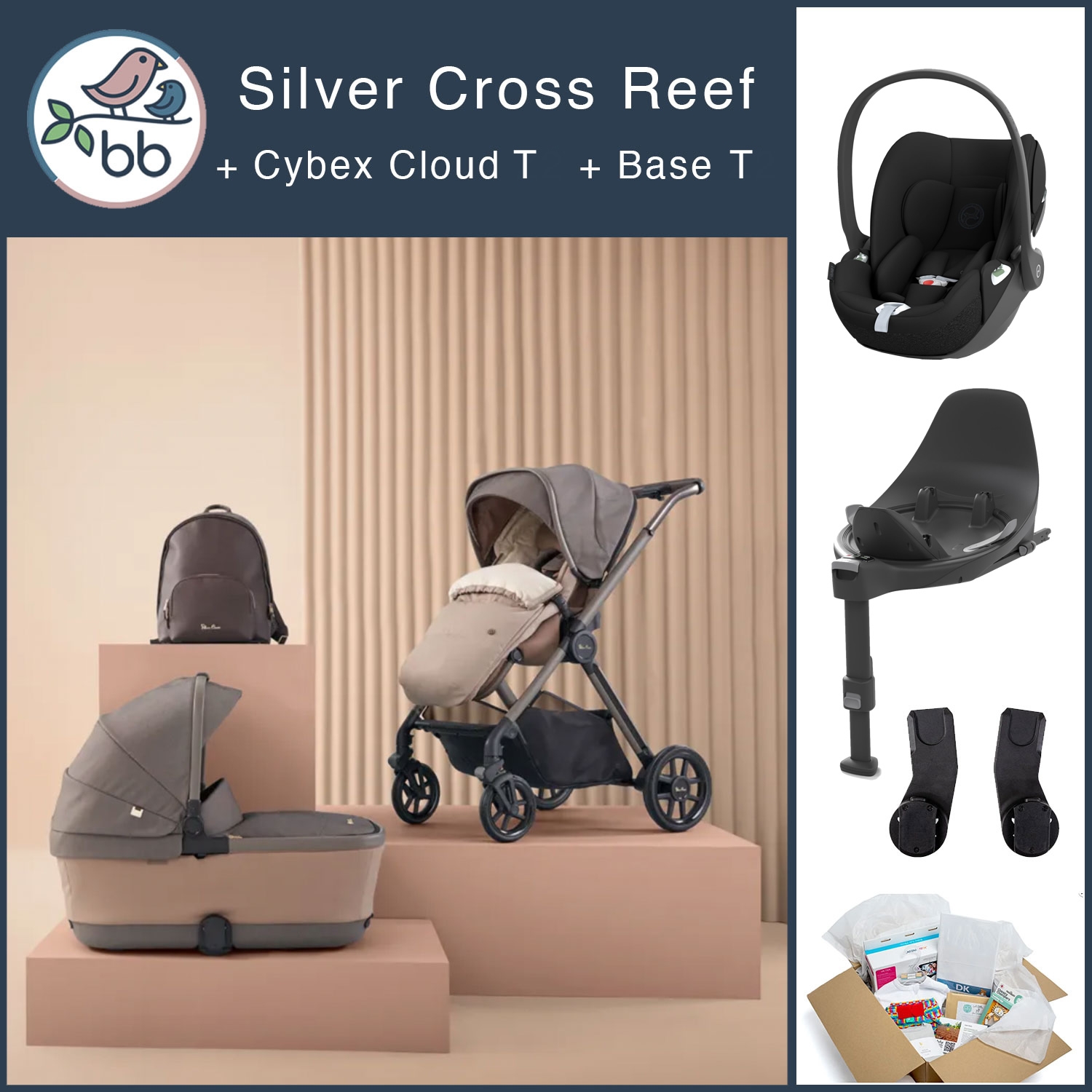 Silver Cross Reef + Cybex Cloud T Travel System