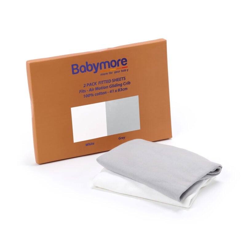 BabyMore Air Motion Fitted Sheets - White and Grey