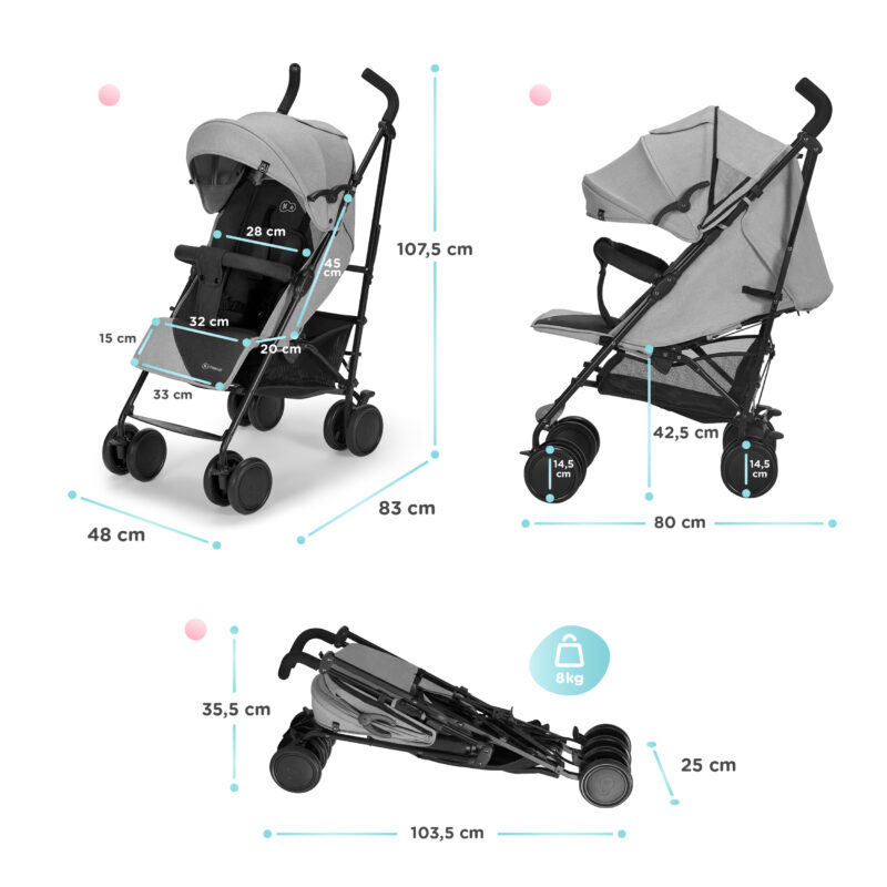 Kinderkraft SIESTA Umbrella Stroller - Grey (6)