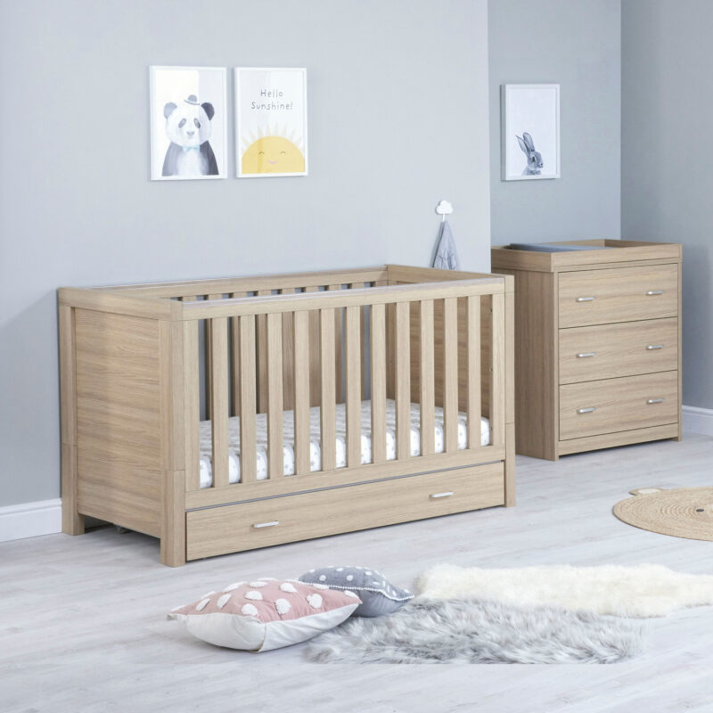 Luno 2 Piece Room Set With Drawer OAK-1