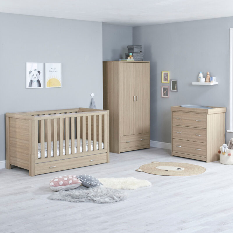 Luno 3 Piece Room Set With Drawer OAK-1
