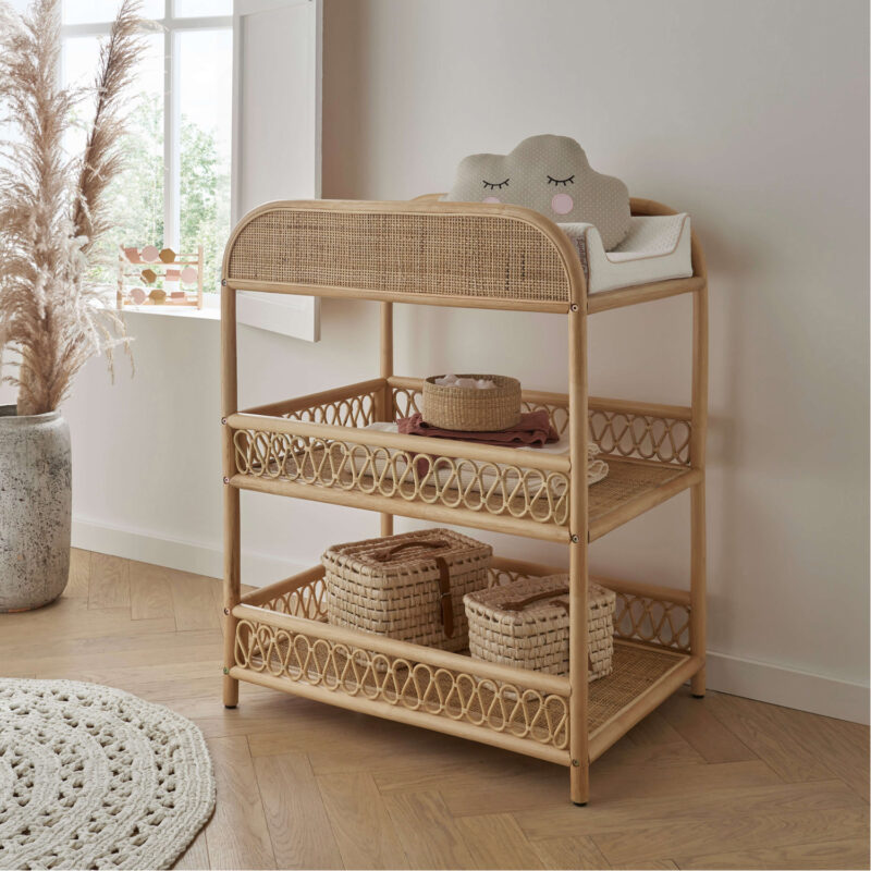 CuddleCo Aria Changing Table - Rattan
