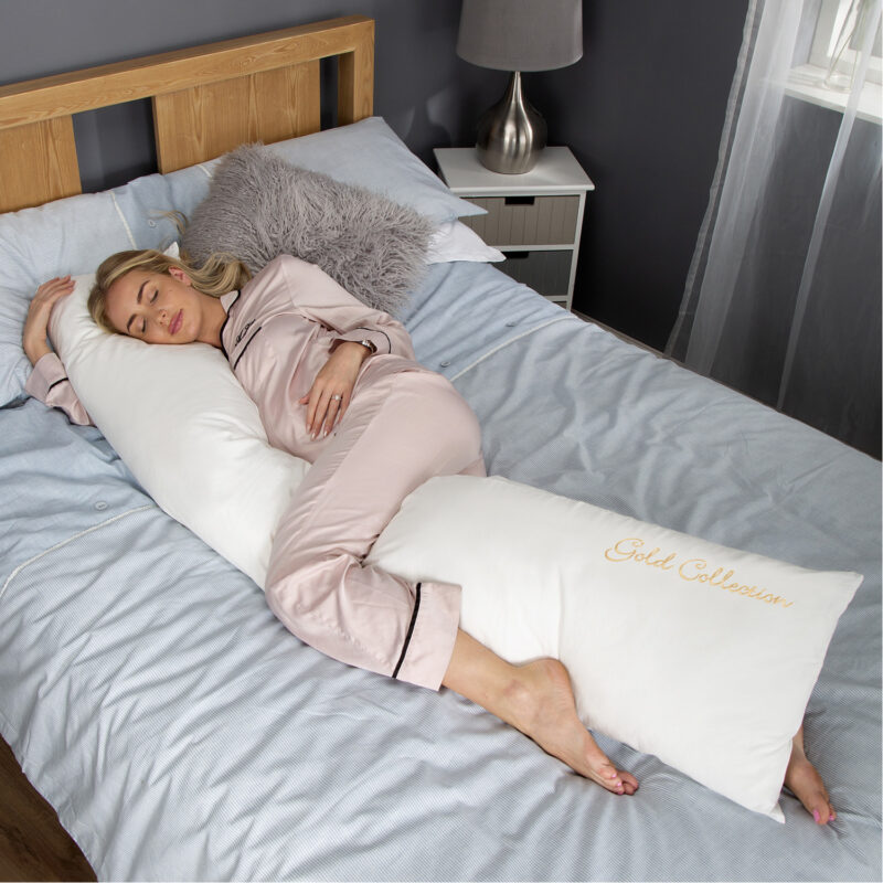 CuddleCo Mother&Baby Organic Cotton 6ft Deluxe Body and Baby Support Pillow