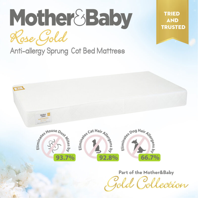 CuddleCo Mother&Baby Rose Gold Anti Allergy Sprung Mattress (1)