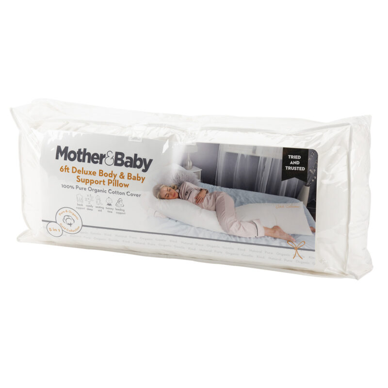 CuddleCo Mother&Baby Organic Cotton 6ft Deluxe Body and Baby Support Pillow