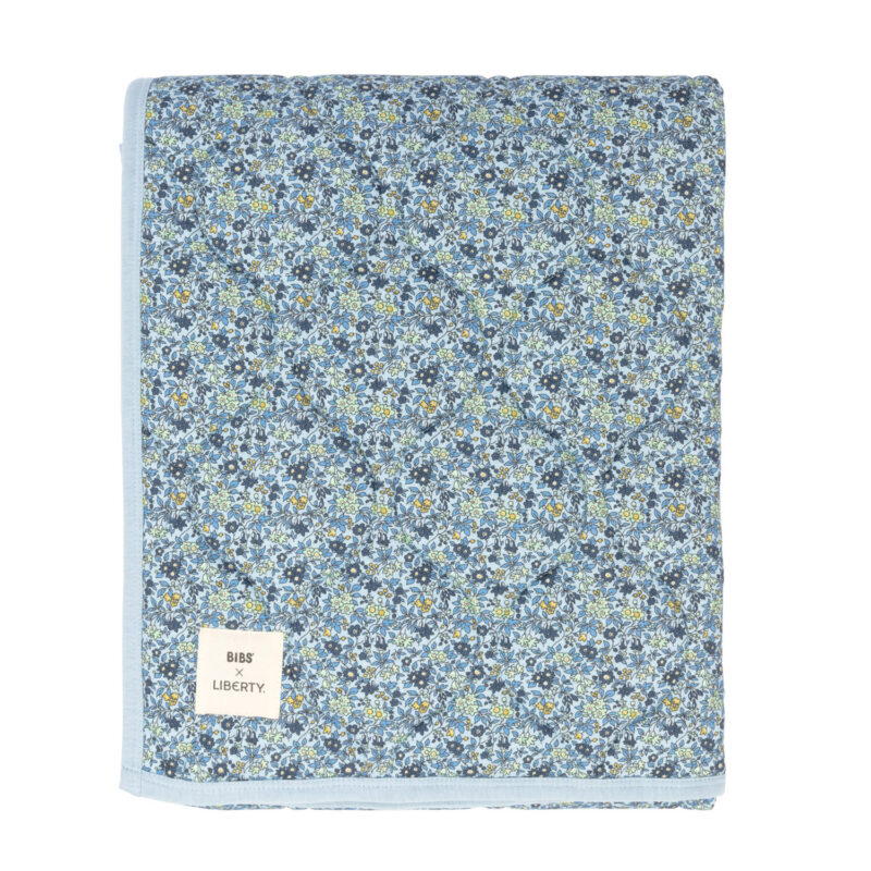 Liberty Quilted Blanket Camomile Lawn Baby Blue